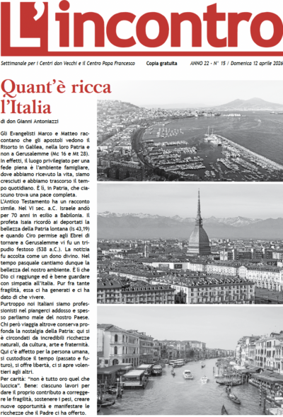 L’incontro N° 15 – 12/04/2026